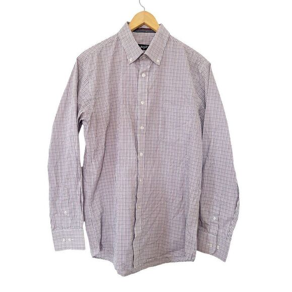 Forsyth Cream Multicolor Checkered Long Sleeve Dress Shirt - Picture 2 of 9